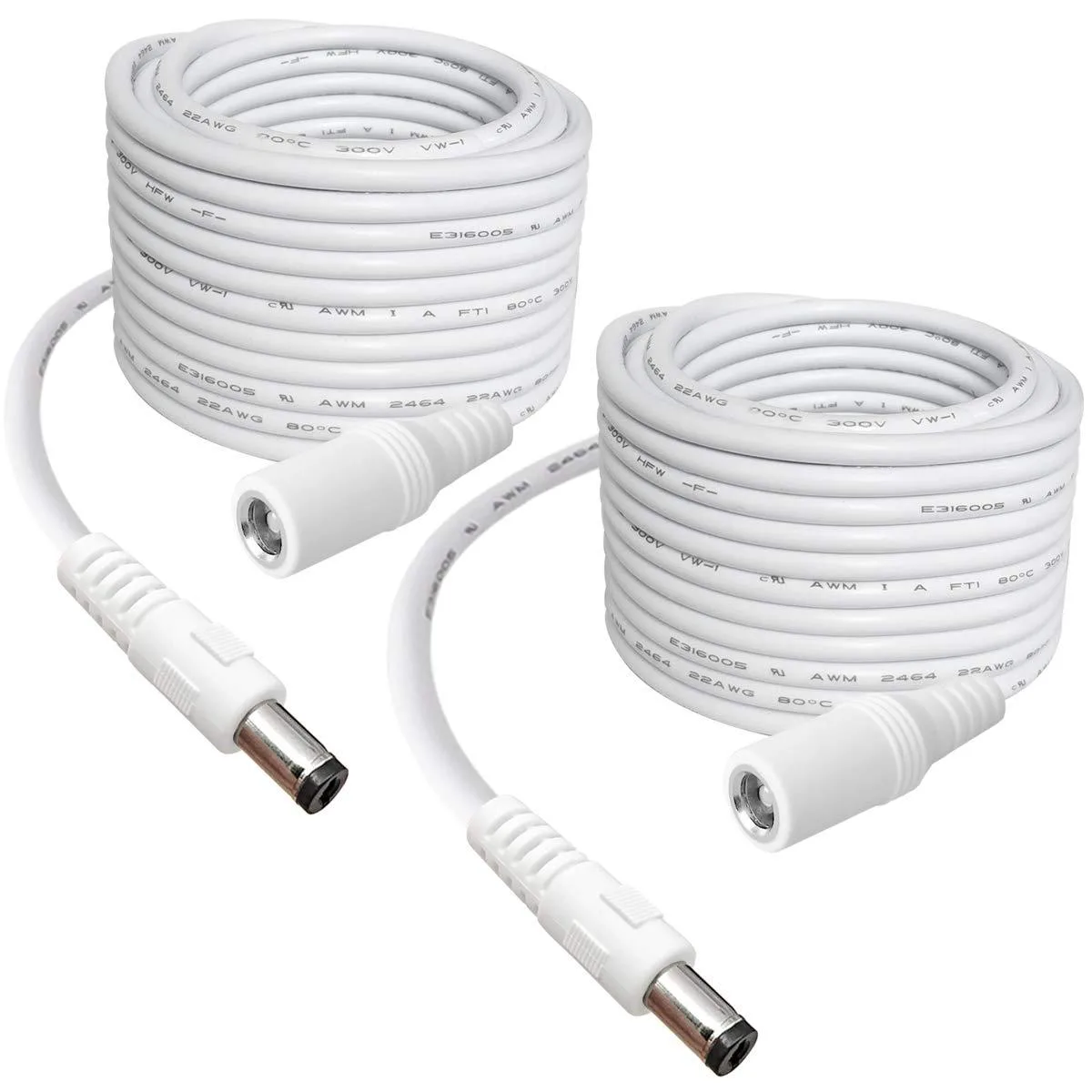 SIOCEN 4336304934 2-Pack 13ft 5.5mm x 2.1mm DC Power Extension Cord — product photo
