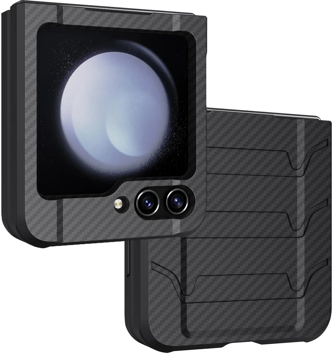 Nakedcellphone Nakedcellphone Special Ops Tactical Cover Carbon Fiber Case for Samsung Galaxy Z Flip 5 2023 — product photo