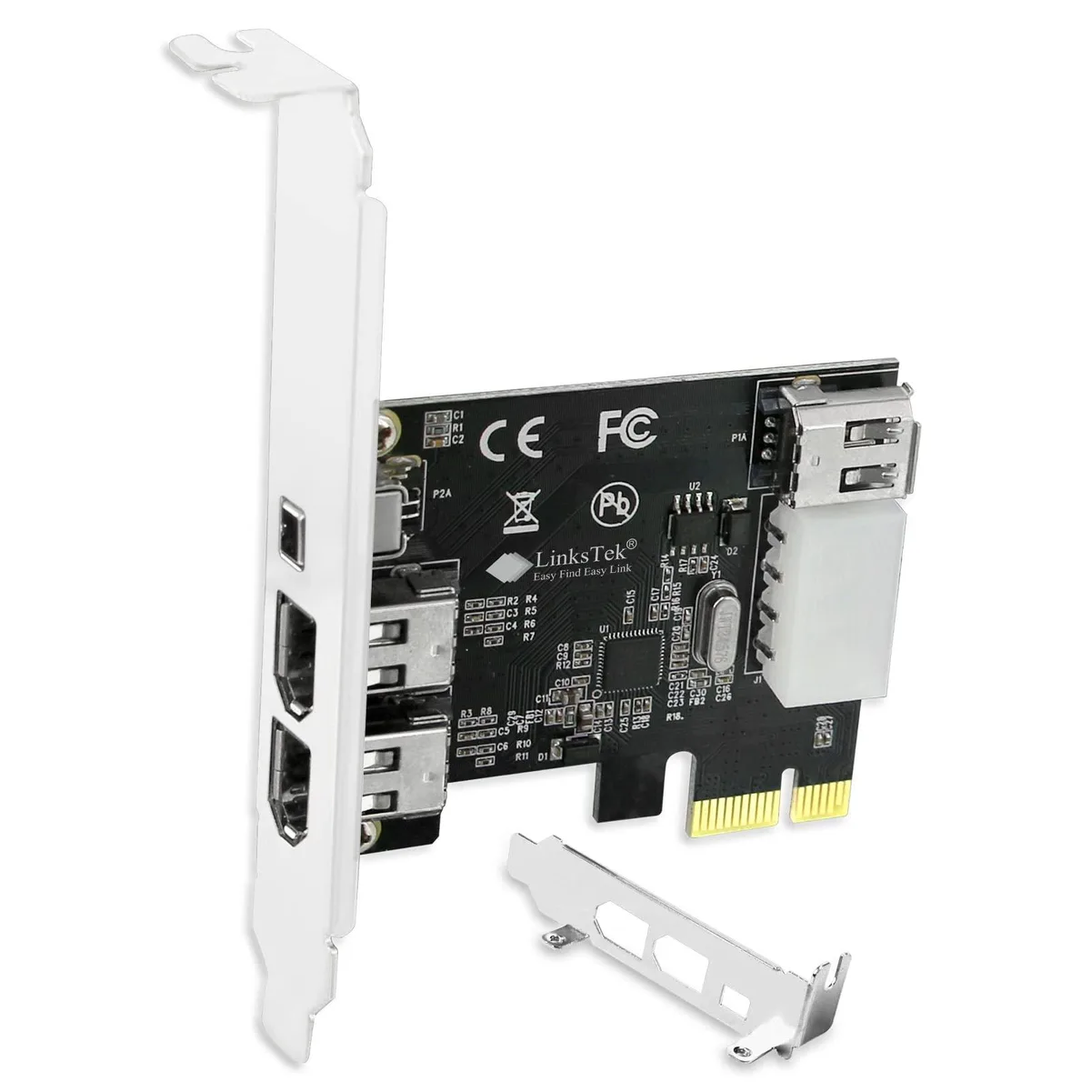 HP PCIE-1394A 4-port FireWire 400 PCIe x1 network card — product photo