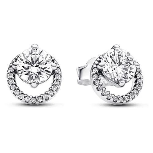 PANDORA PANDORA Sparkling Round Halo Stud Earrings 30 CZ — product photo