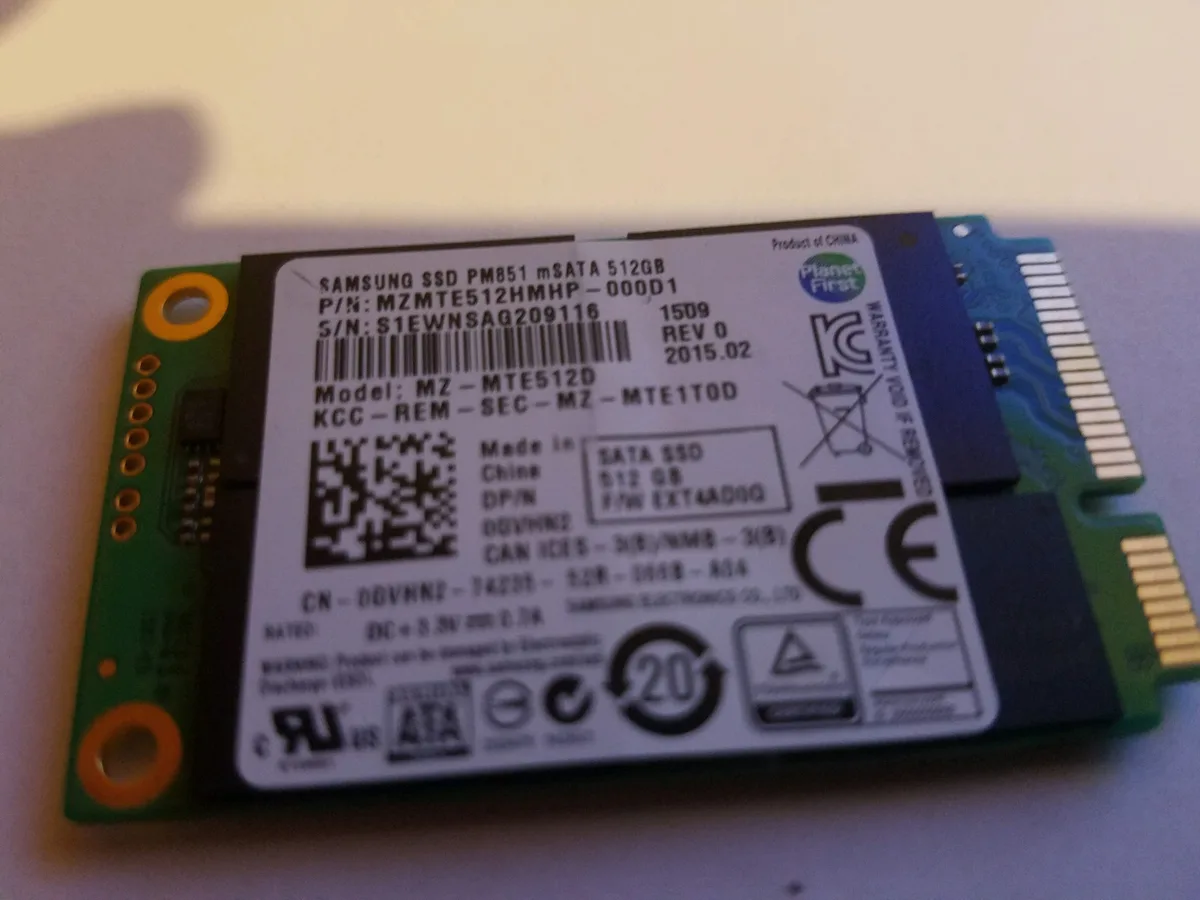 SAMSUNG SAMSUNG MZ-M512D PM851 512 GB mSATA laptop hard drive — product photo