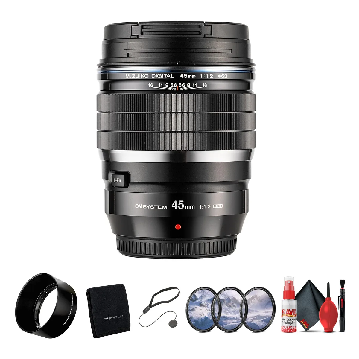 Olympus America Inc. Olympus M.Zuiko Digital ED 45mm f/1.2 PRO Lens Bundle camera lens — product photo