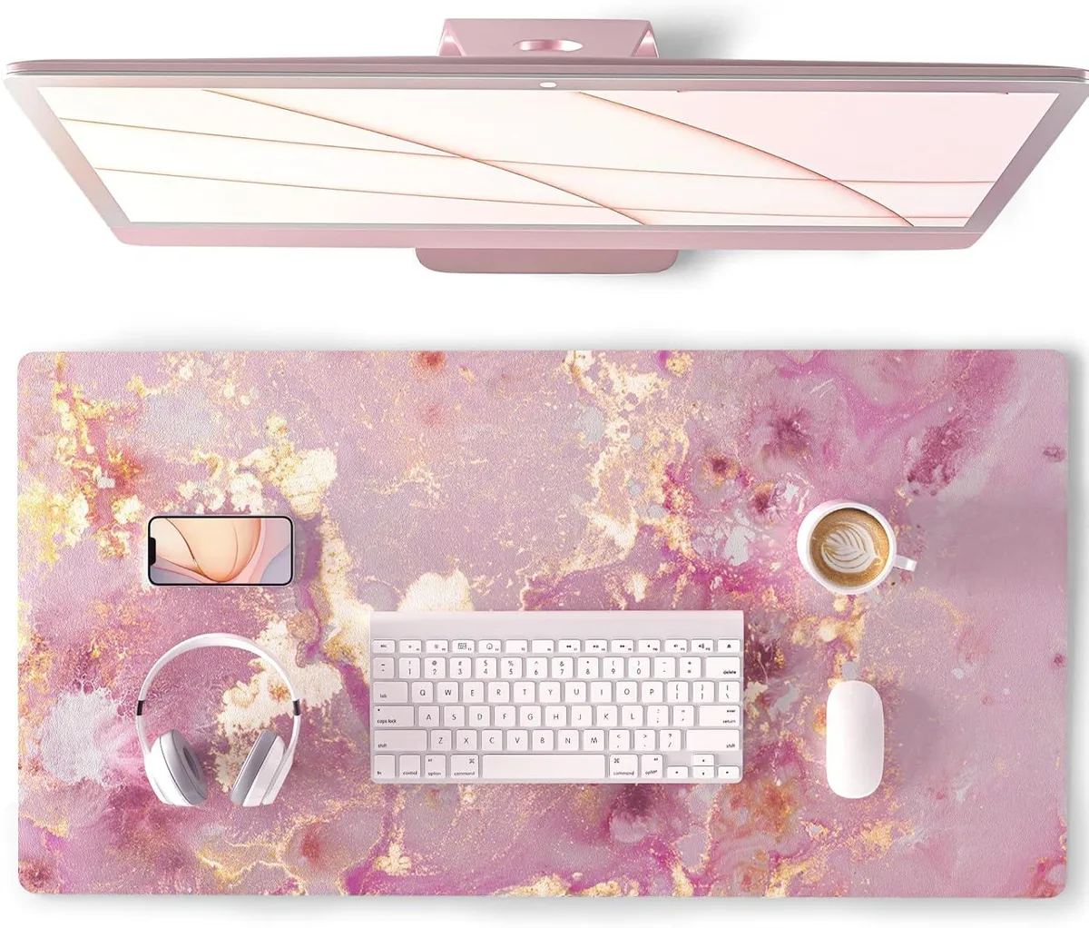 BAOFENG BAOFENG Mouse Pad Rose Gold Marble 80×40cm — product photo