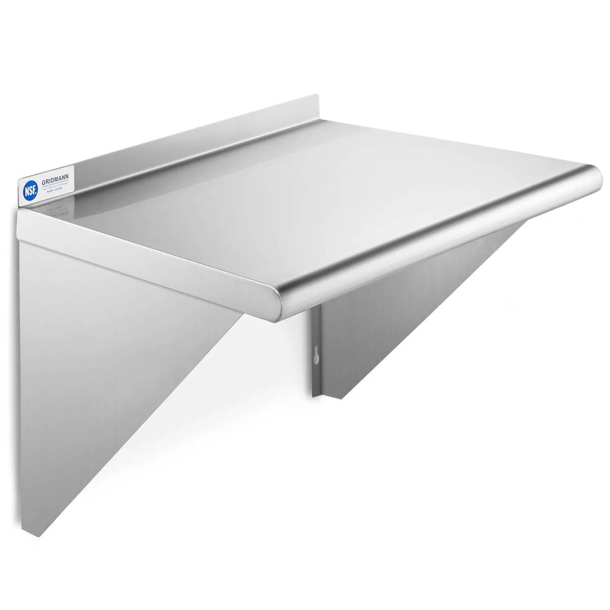 Gridmann Gridmann 18" x 24" Stainless Steel Wall Mount Shelf with Backsplash — product photo