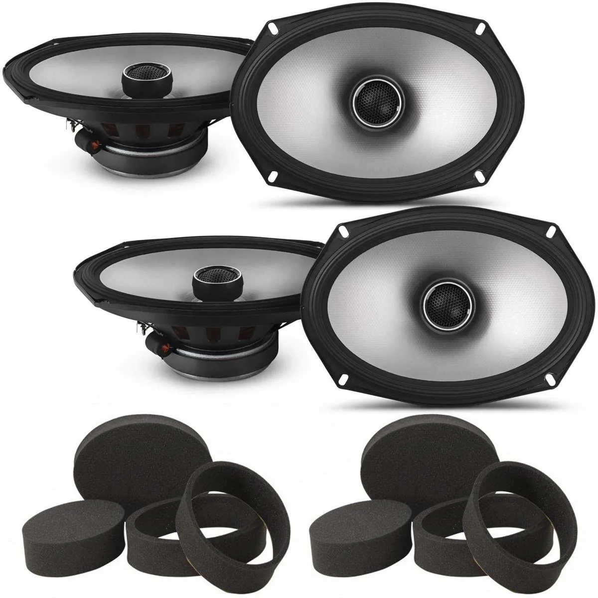 Alpine Alpine S2-S69 6x9" Type S Coaxial Speakers with Stinger RKFR69 Roadkill Fast Rings — product photo