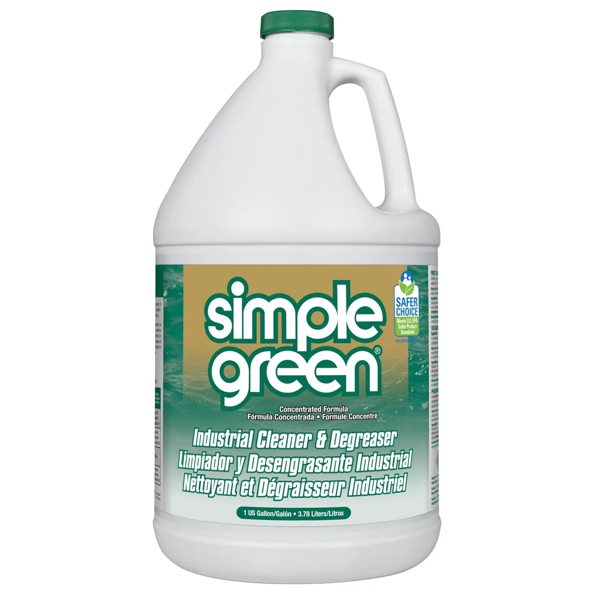 Green liquid in a white plastic bottle with a label