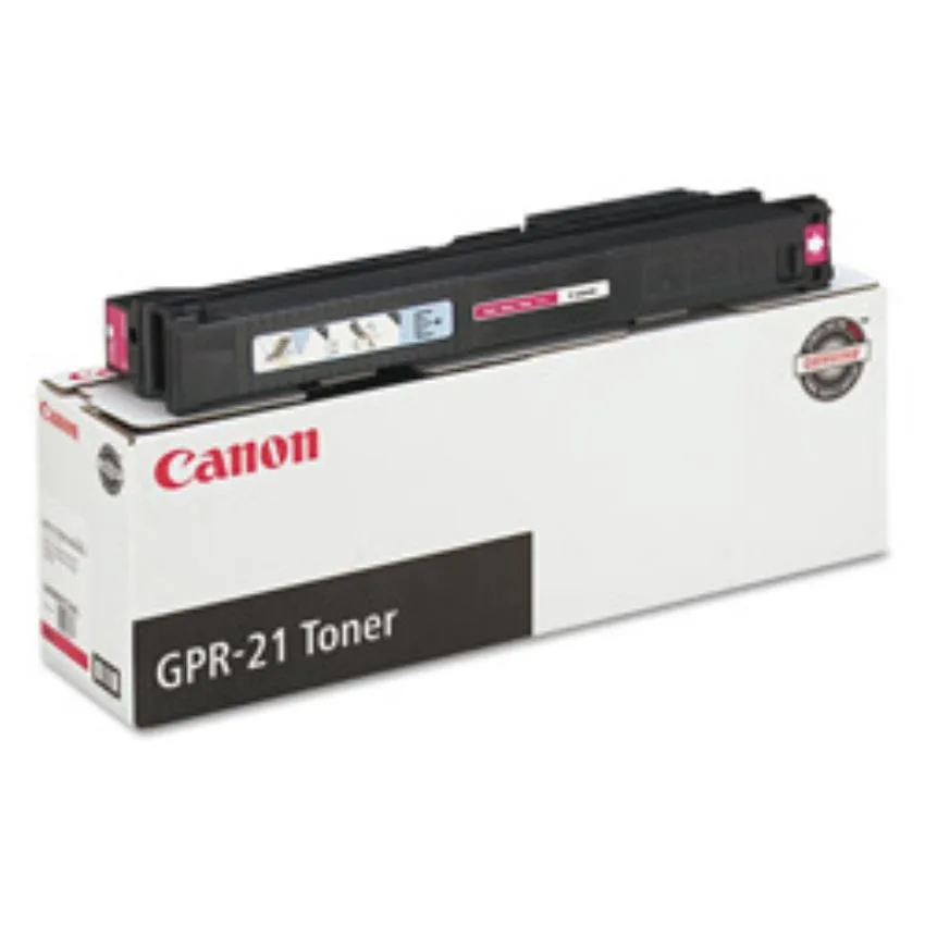 Rectangular magenta toner cartridge with black plastic housing and green chip visible