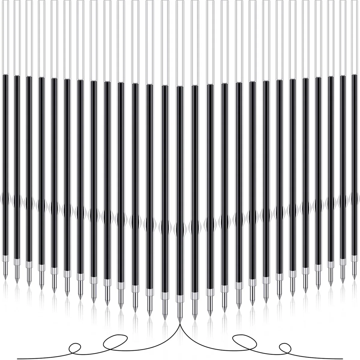  Outus Outus-52 0.7 mm Black Ballpoint Pen Refills 60 Count 4.2 inch — product photo