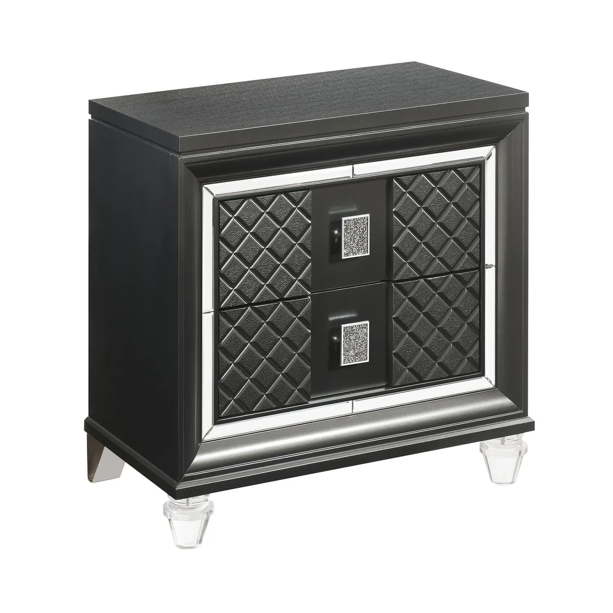 tuphen tuphen Metallic Grey 2-Drawer Nightstand 30.5"W x 18.5"D x 29.5"H — product photo