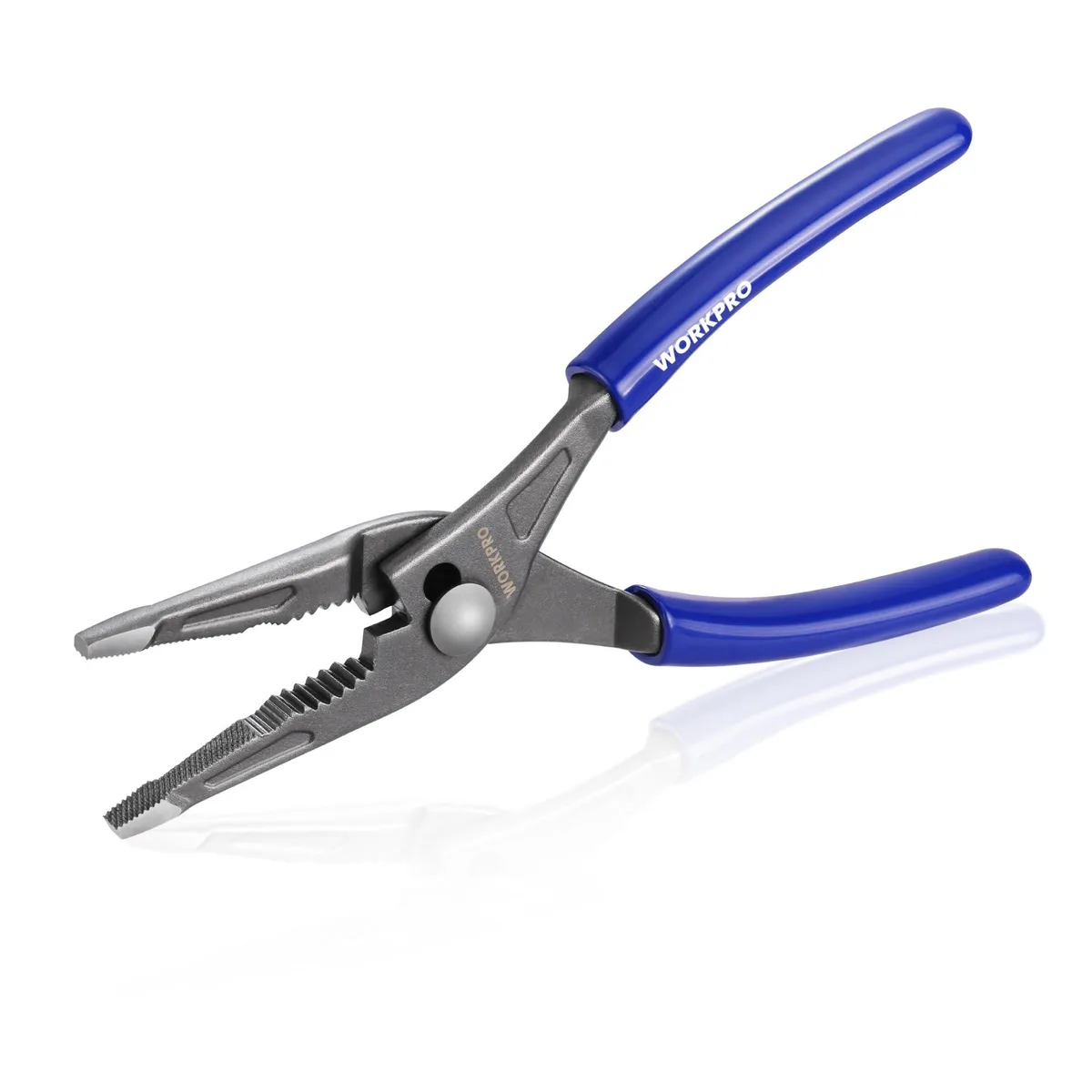 Blue 25 cm long nose slip joint pliers with ABS handles