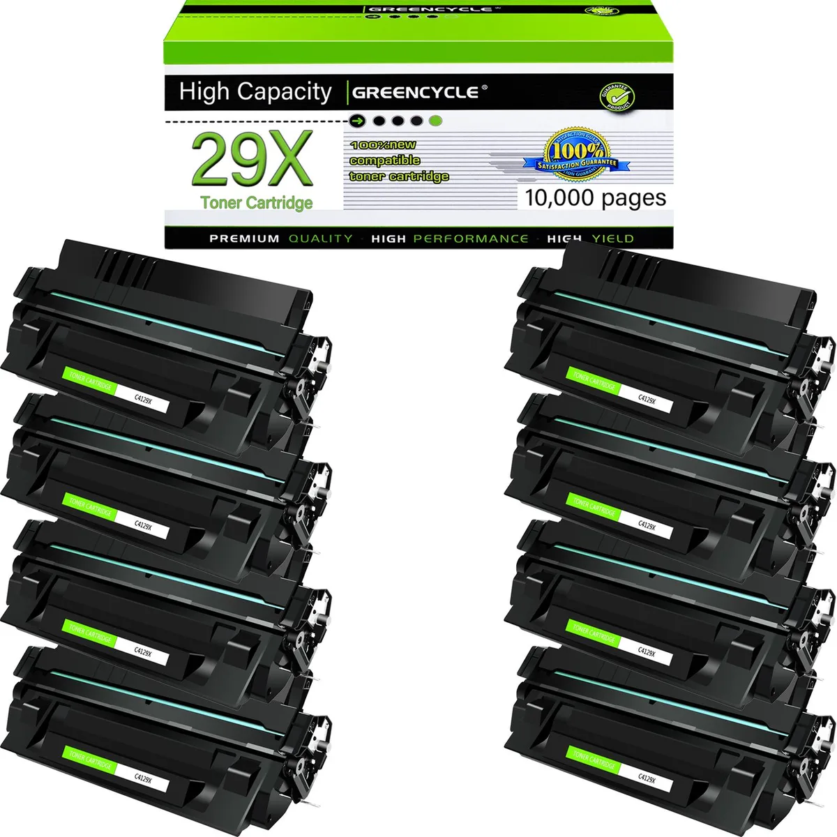 GREENCYCLE GREENCYCLE 29X Black Toner Cartridge 8 Pack — product photo