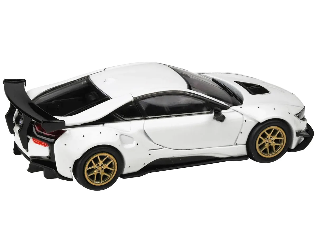 Paragon Paragon BMW i8 Liberty Walk White Gold Wheels 1/64 Diecast Vehicle — product photo