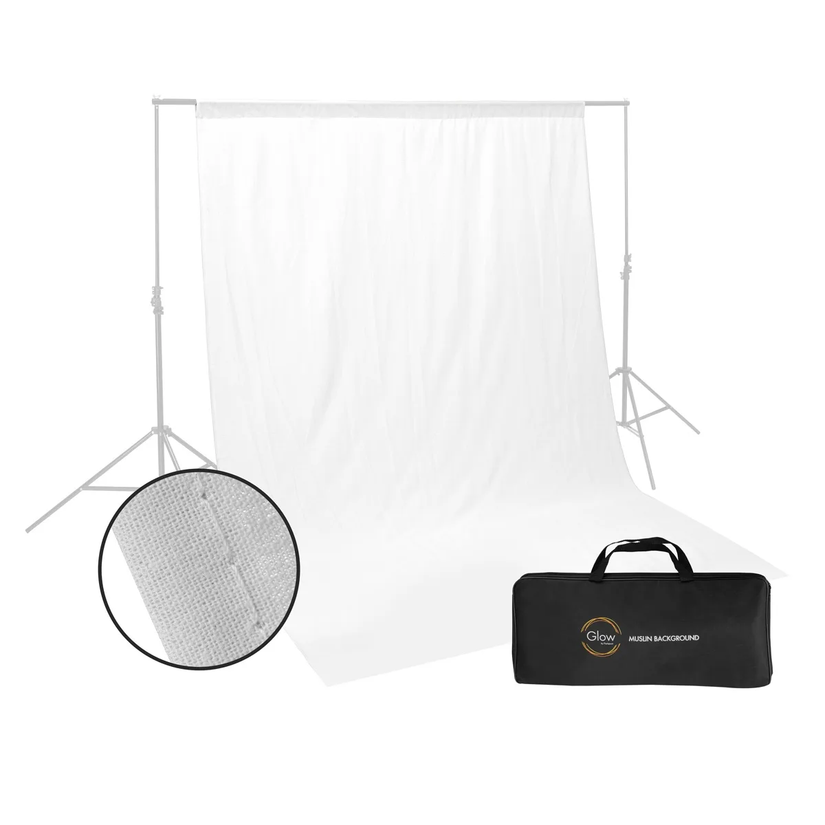 Glow Edge Glow Edge 6 x 9' White Muslin Studio Background — product photo