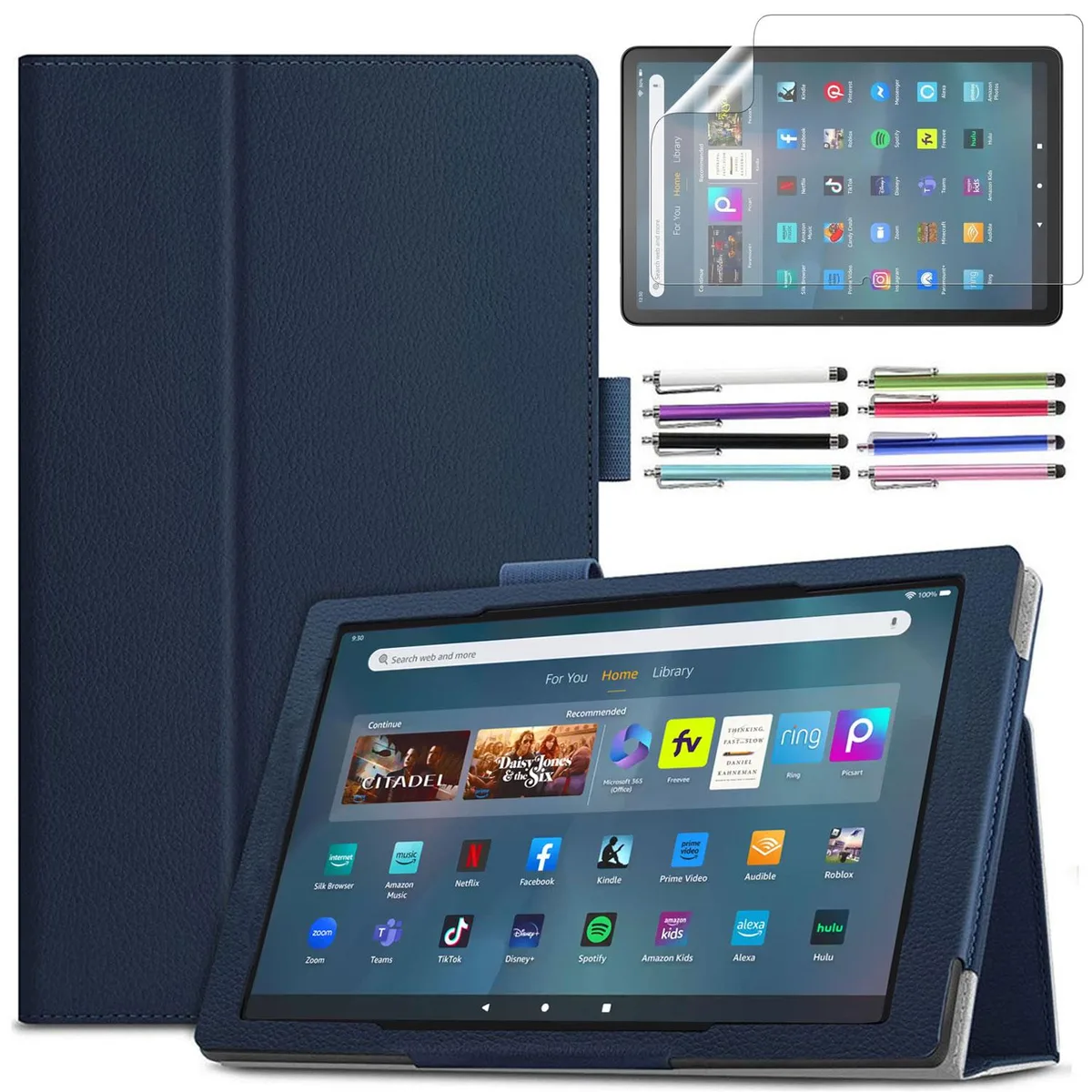 anicestore anicestore Case for Amazon Fire Max 11 13th Gen 2023 Blue with Screen Protector and Stylus — product photo