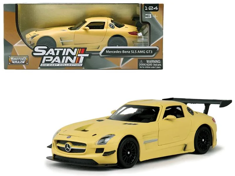 MOTORMAX MOTORMAX Mercedes Benz SLS AMG GT3 Matte Yellow 1/24 Diecast Model Car — product photo