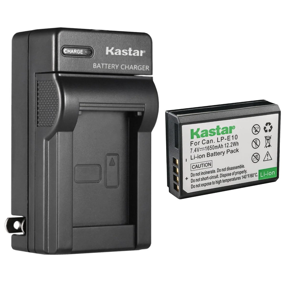 Kastar Kastar LP-E10 1650mAh battery and AC wall charger 1-pack — product photo