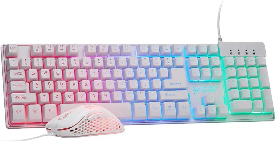 Skytech Skytech M-1200N &amp; K-1000 RGB Gaming Combo 104 Keys 6200 DPI White — product photo