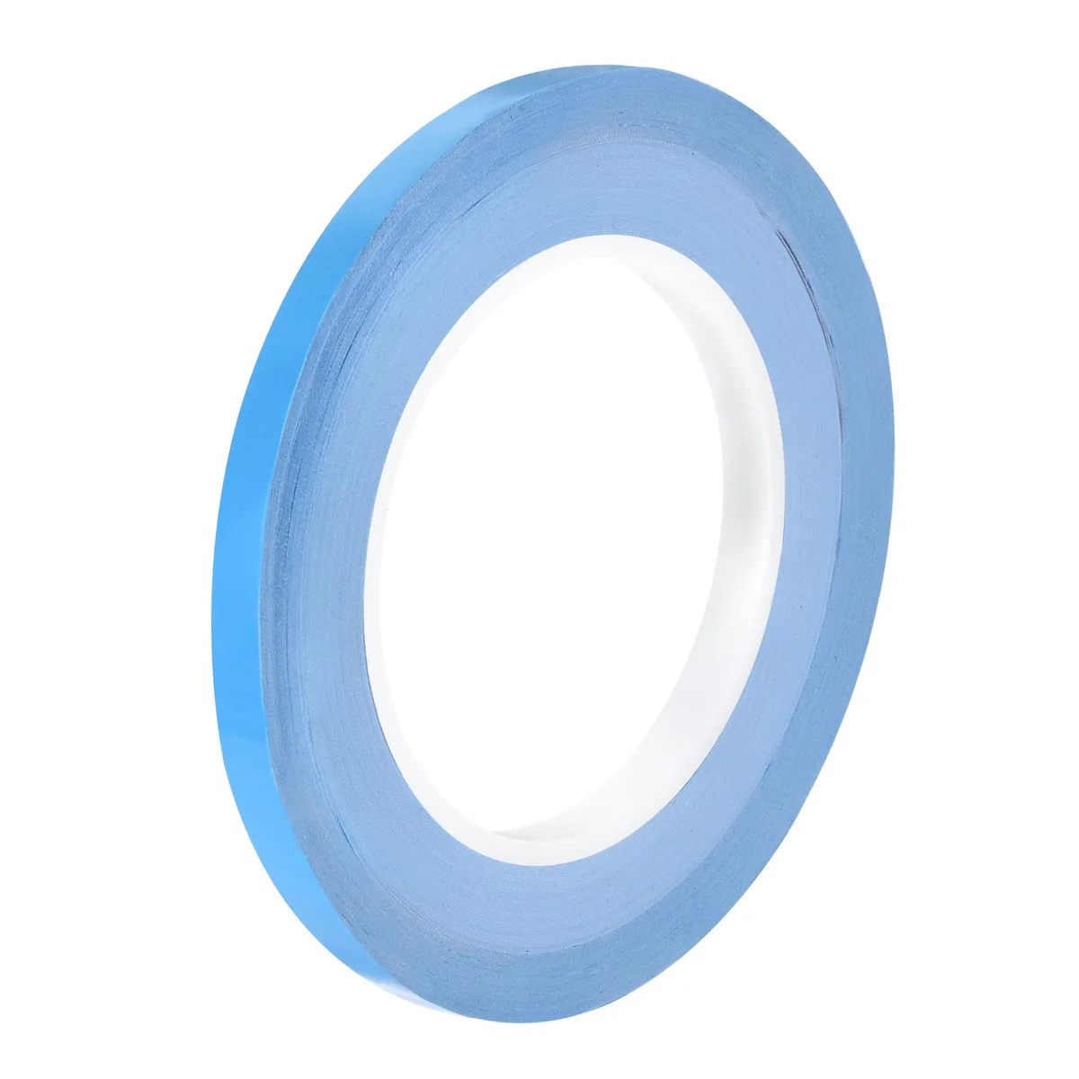 A roll of white thermal adhesive tape on a spool