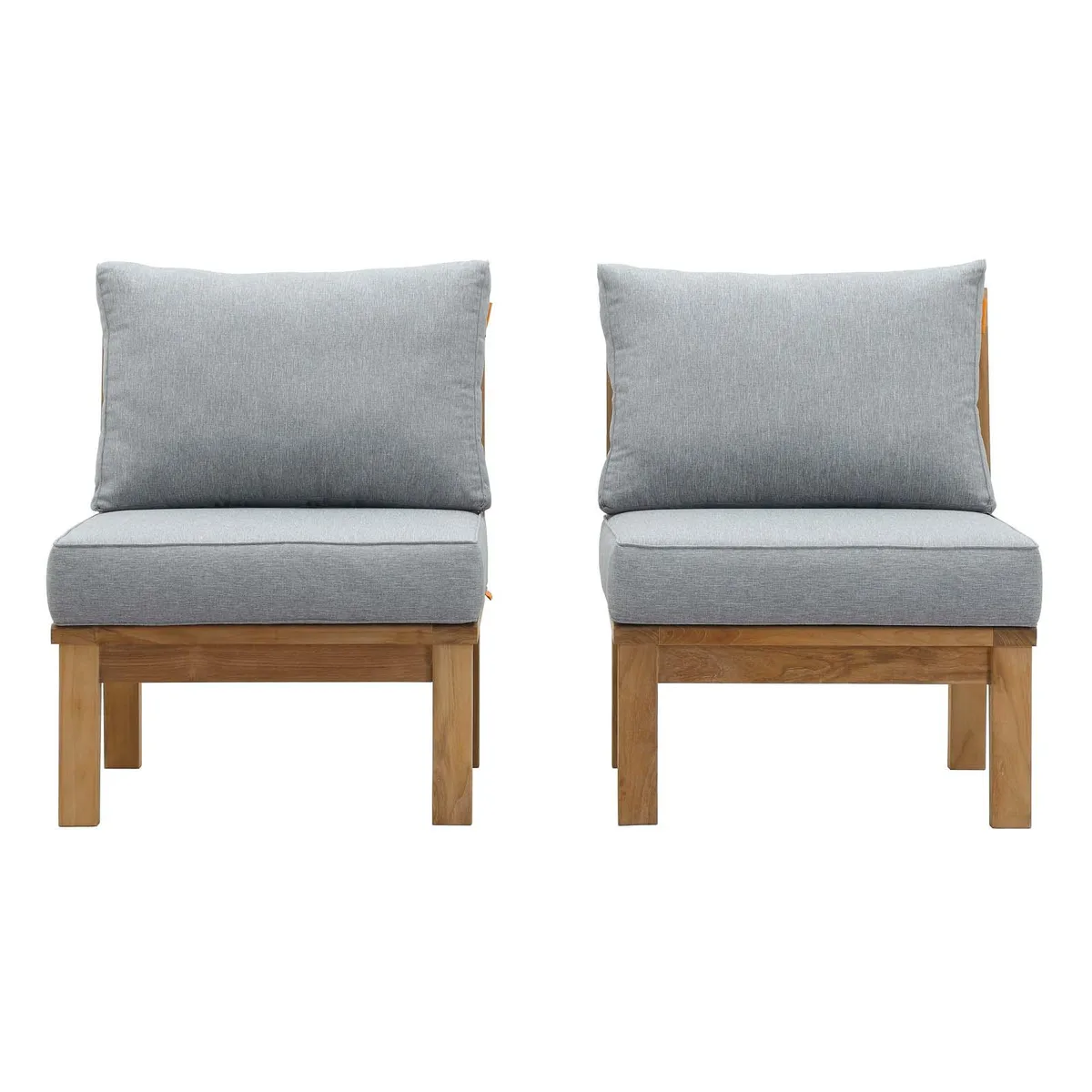 Modway Furniture Modway Furniture Marina 2 Piece Teak Sofa Set Natural Gray — product photo