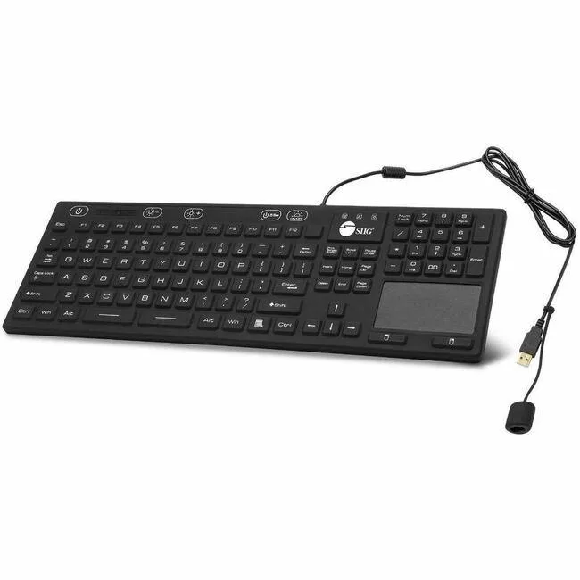 SIIG, Inc SIIG, Inc JK-US0W11-S1 keyboard IP68 110-key touchpad 5 brightness levels — product photo