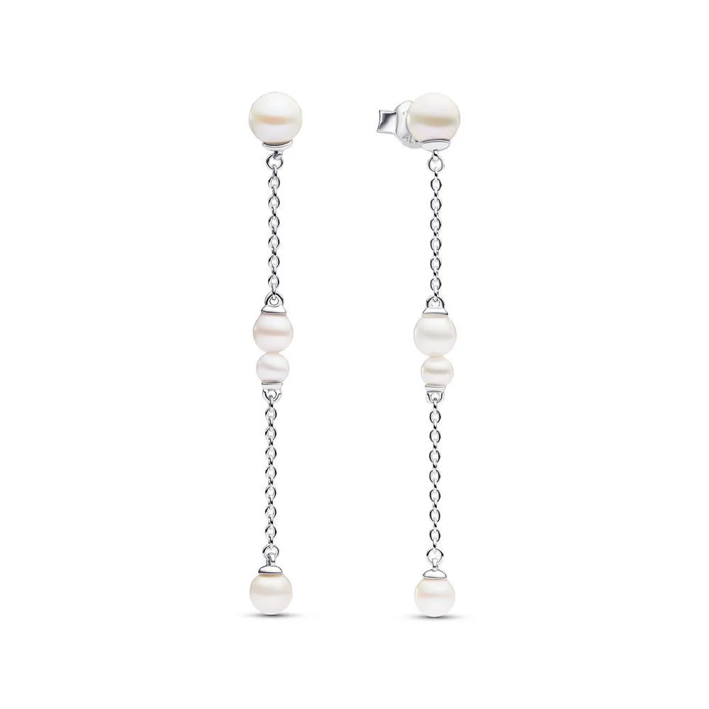 PANDORA Pandora Treated Freshwater Cultured Pearl Drop Earrings Sterling Silver White — product photo