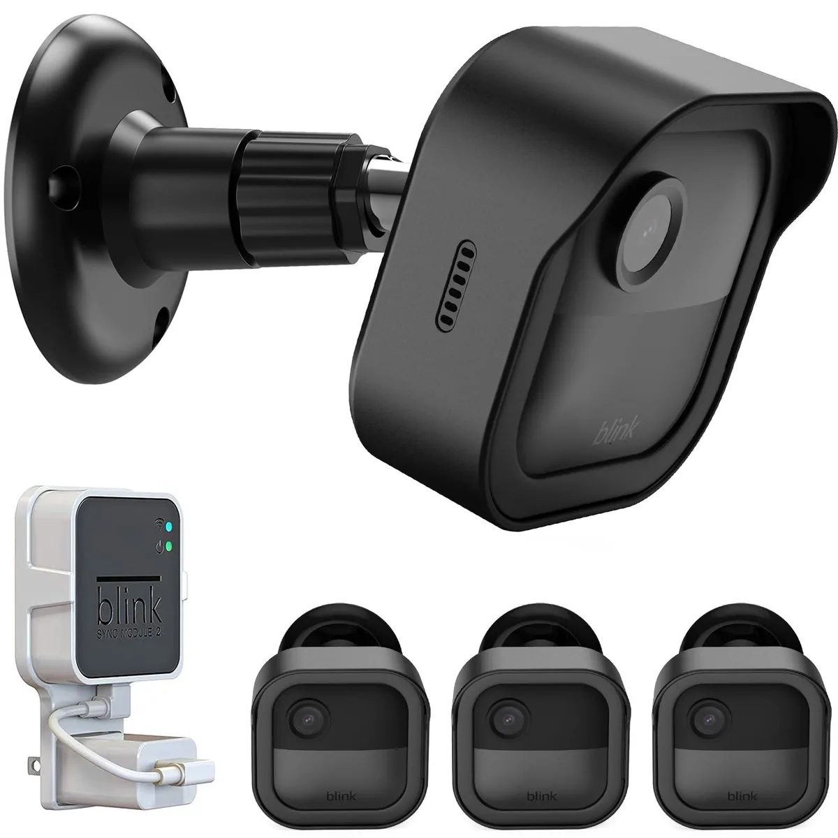  LOREX PEF-4GE3PCBL 3 Pack Wall Mount for Blink Outdoor 4 &amp; 3rd Gen with Sync Module 2 Mount (Black) — product photo
