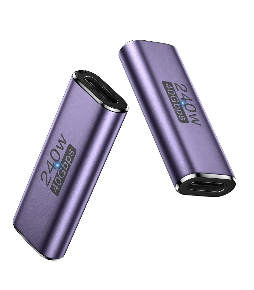 No Sew No Sew USB C Female-to-Female Adapter 40Gbps 240W Purple 2-Pack — product photo