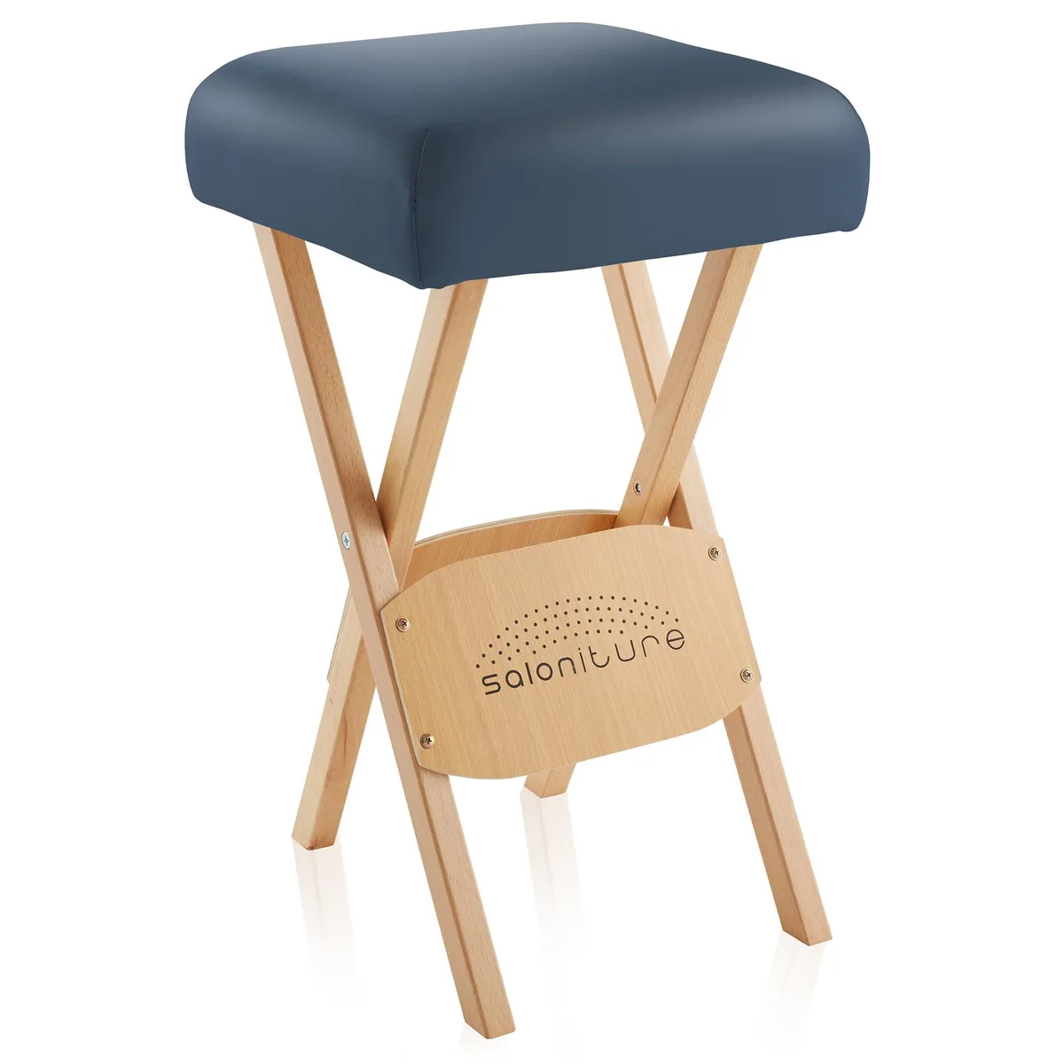 Saloniture Saloniture Wood Folding Massage Stool with Case, Blue, 250 lbs — product photo