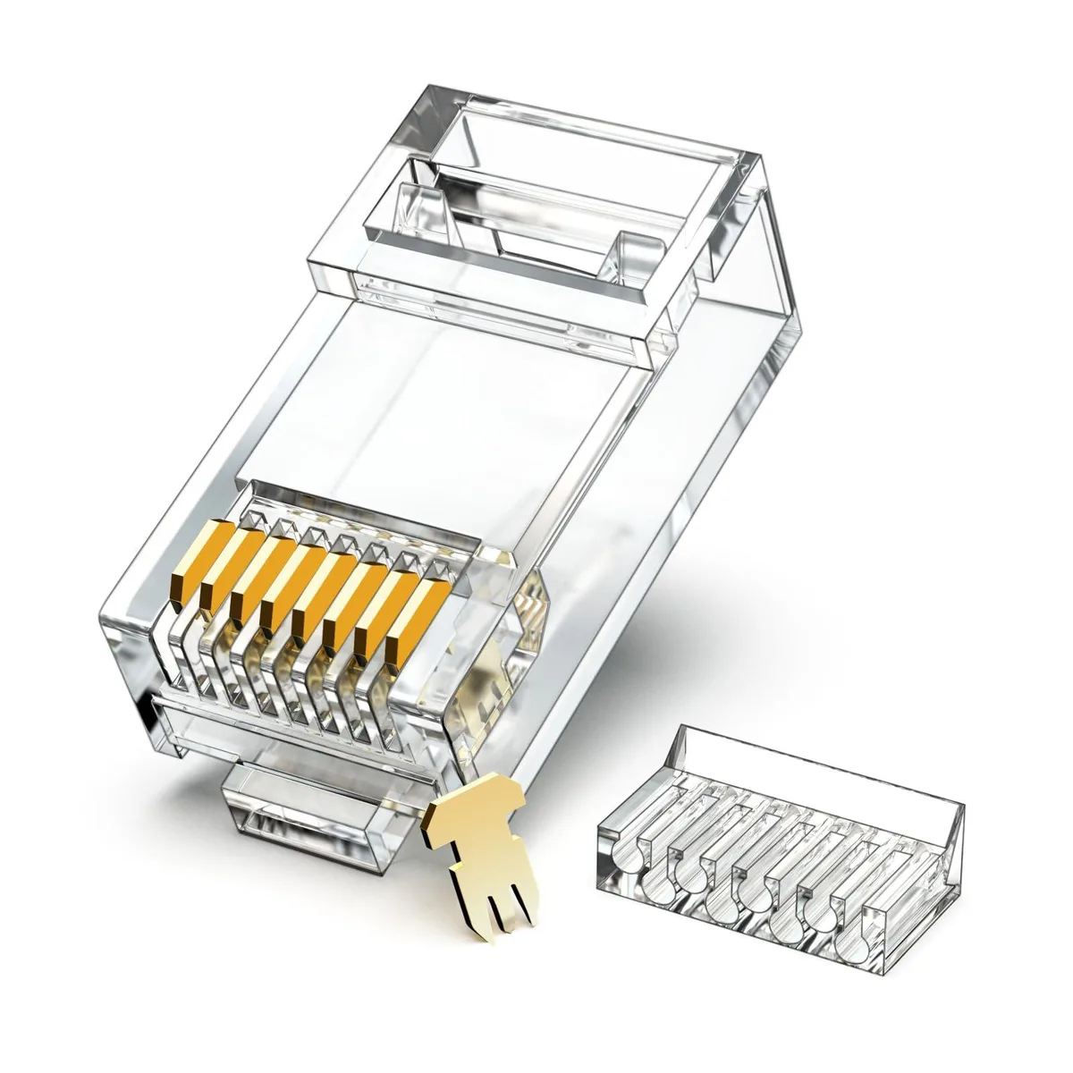  Zebra CN-C6E6B-23AB Cat6 RJ45 Connectors 100-Pack Gold 8P8C 23-26AWG — product photo