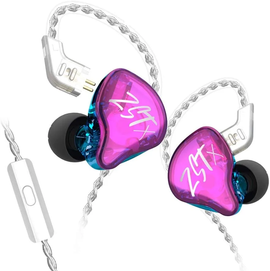 EVESKY EVESKY KZ ZST X Purple Wired In-Ear Headset 1BA+1DD 3.5mm — product photo