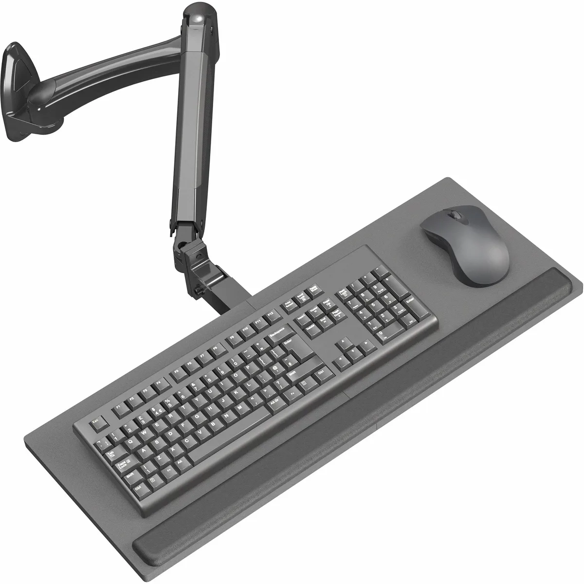 VIVO VIVO Pneumatic Keyboard &amp; Mouse Platform Wall Mount 23.6×9.3 tray 12 height 180 swivel 4.4 lbs — product photo