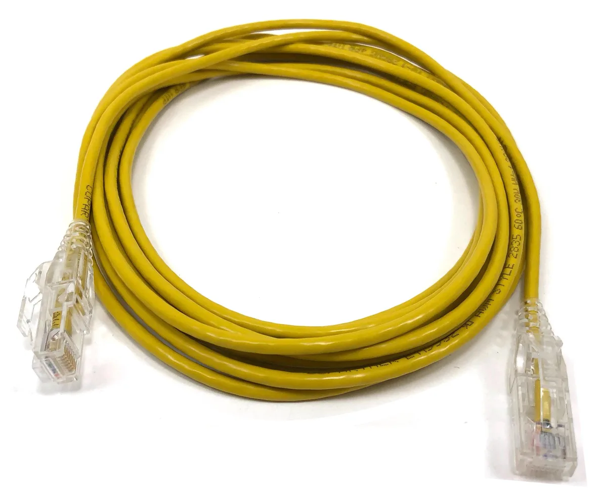 Micro Connectors Micro Connectors 14 ft Ultra Slim CAT 6 Ethernet Cable 28AWG Yellow — product photo