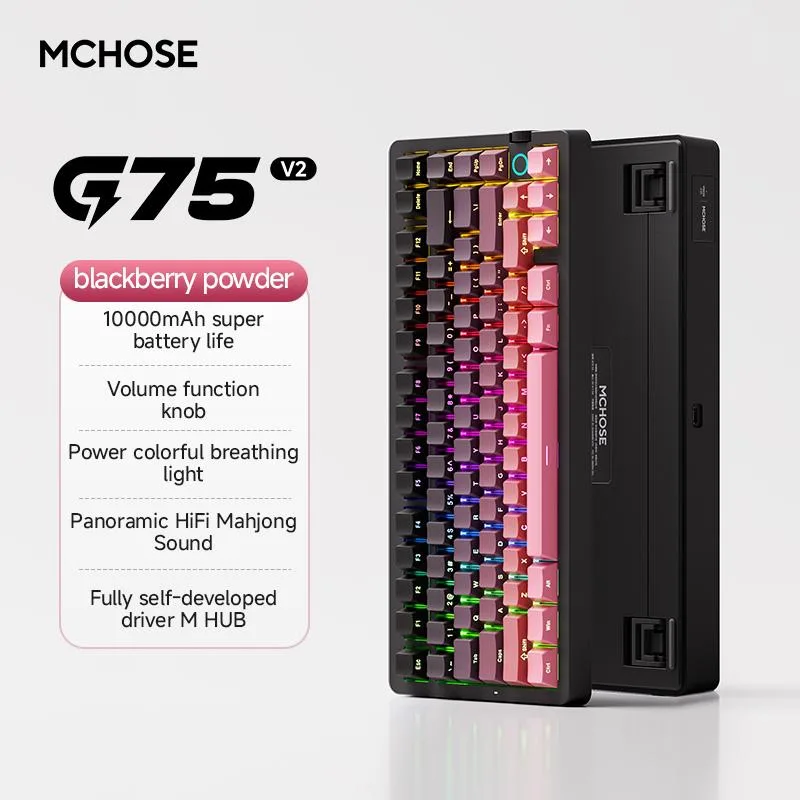 MCHOSE MCHOSE G75 V2 75% Wireless Mechanical Keyboard Blackberry — product photo