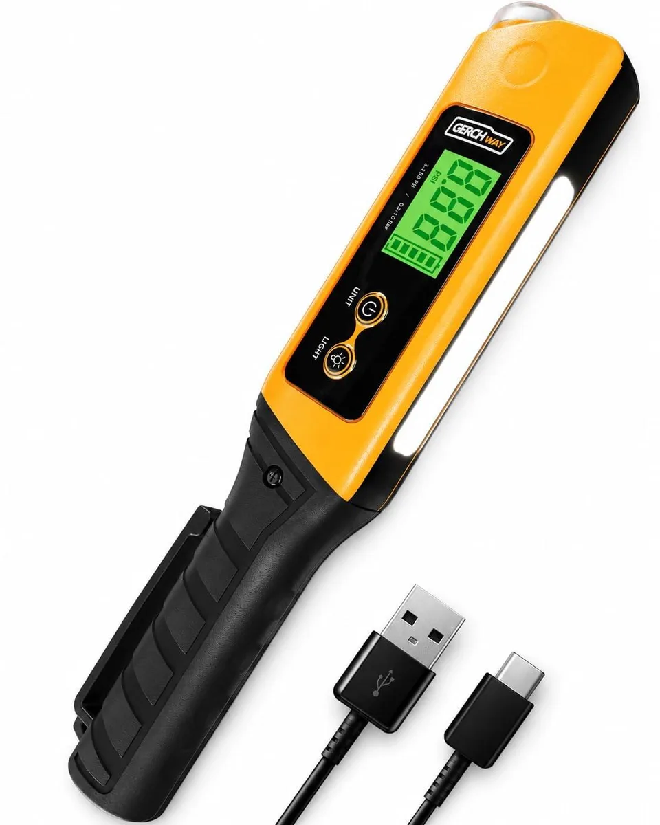 Gerchway 2-in-1 Digital Tire Pressure Gauge 150 PSI USB-C LED Light — product photo