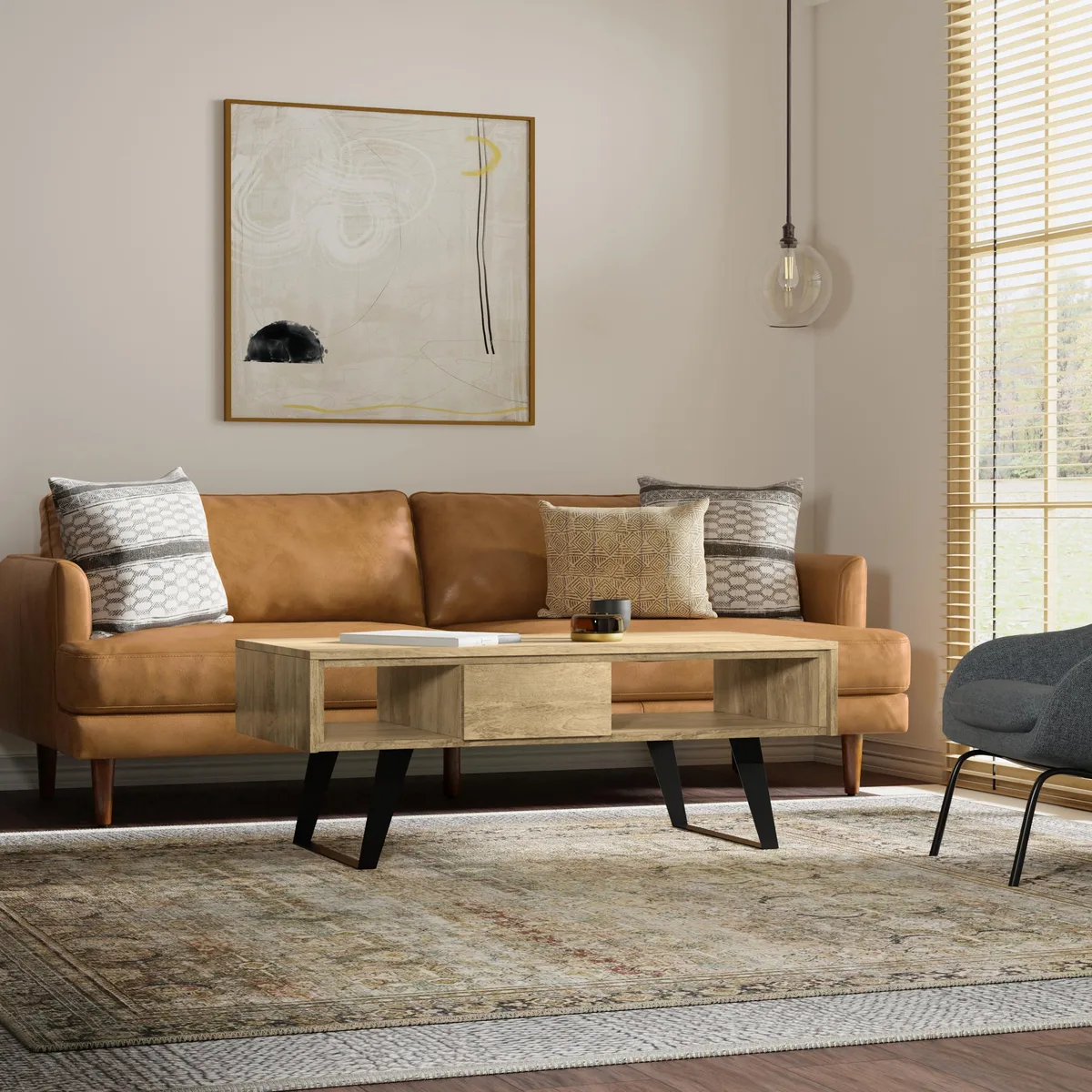 tuphen tuphen Lowry Coffee Table Natural 48" w x 22" d x 18" h — product photo