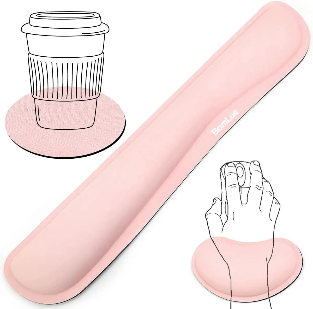 Emerson Emerson Wrist Rest Set Pink 17×3.4 & 6.3×3×1 in — product photo