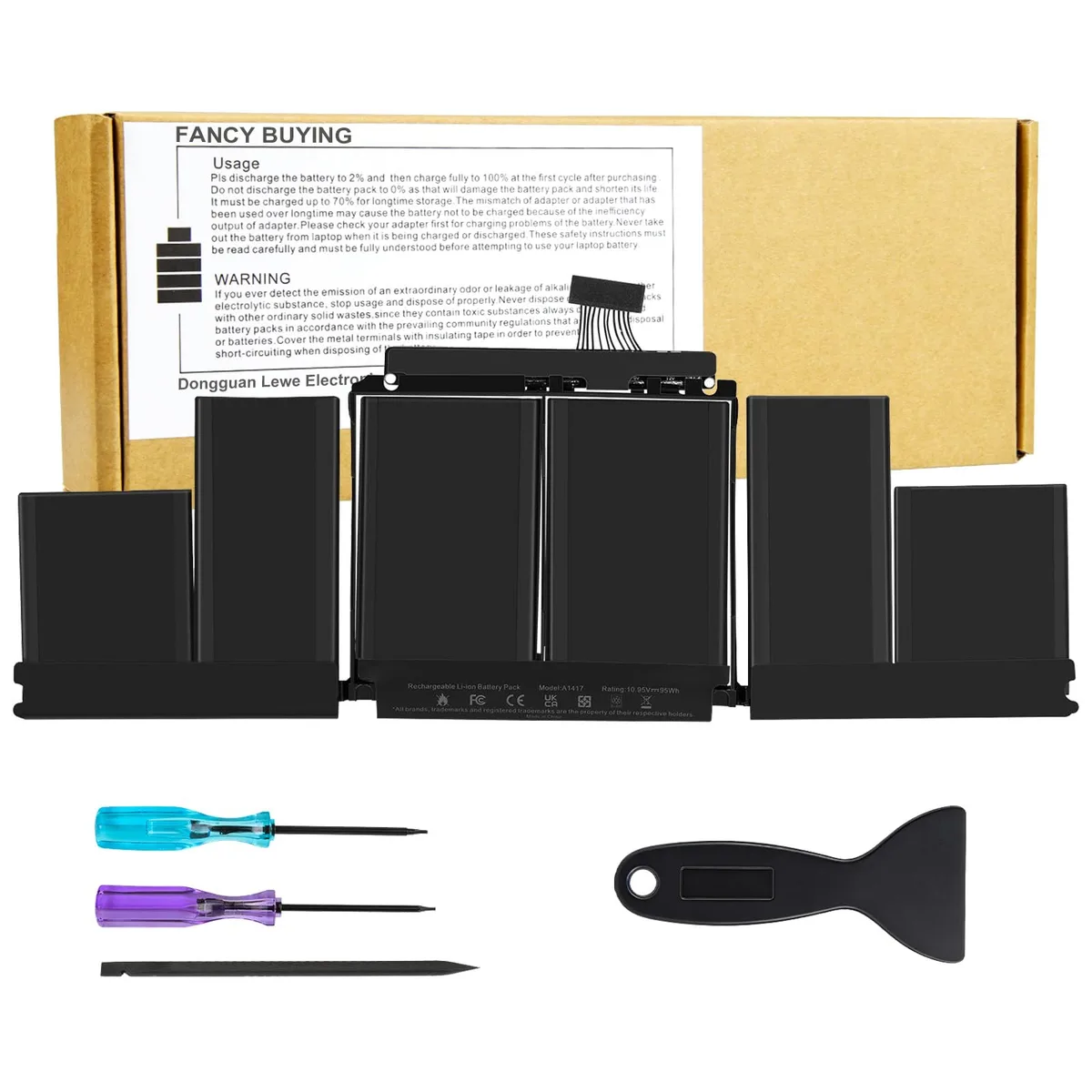  A1417 Laptop Battery for MacBook Pro 15 inch Retina A1398 Mid 2012 Early 2013 — product photo