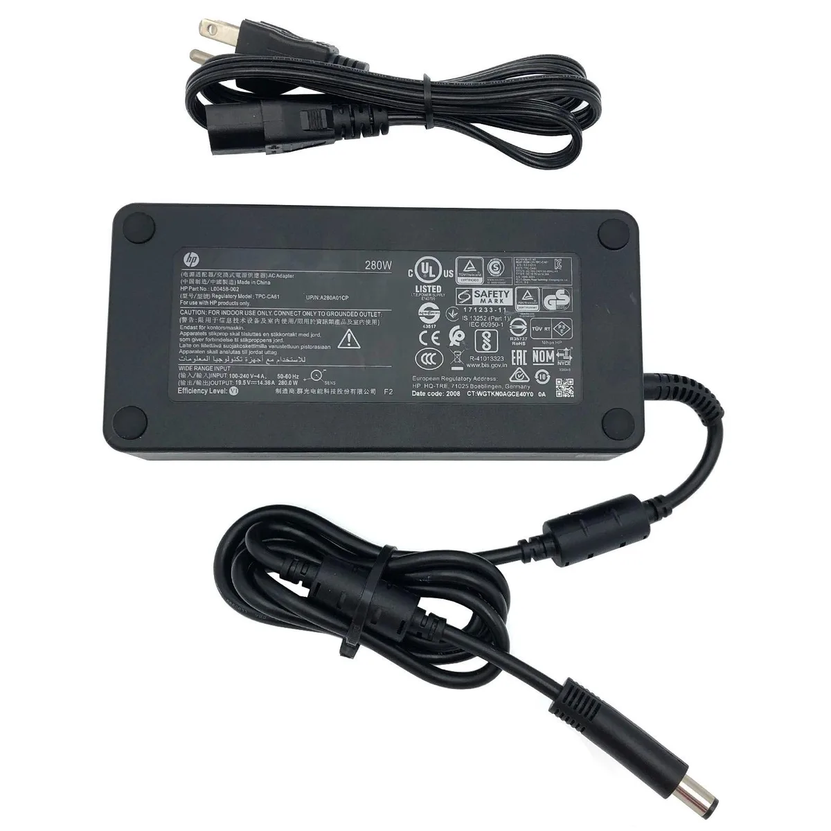 HP HP TPC-CA61 280W 19.5V 14.36A power adapter — product photo