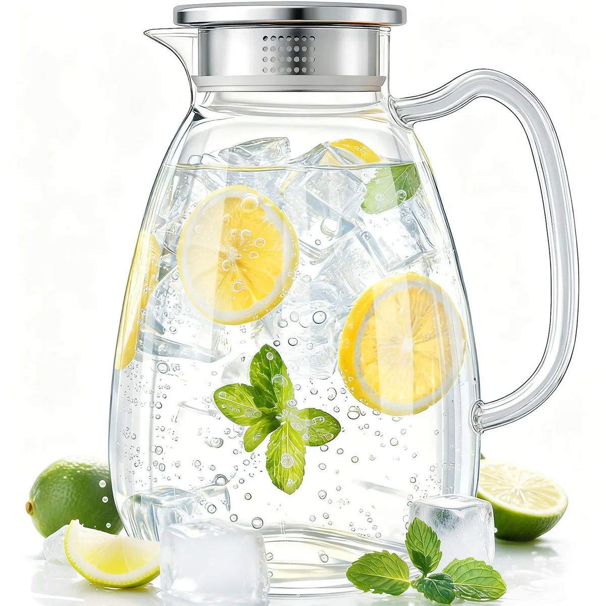  CubbyHaven 2.2L Borosilicate Glass Thermo Pot with 18/8 Stainless Steel Lid — product photo