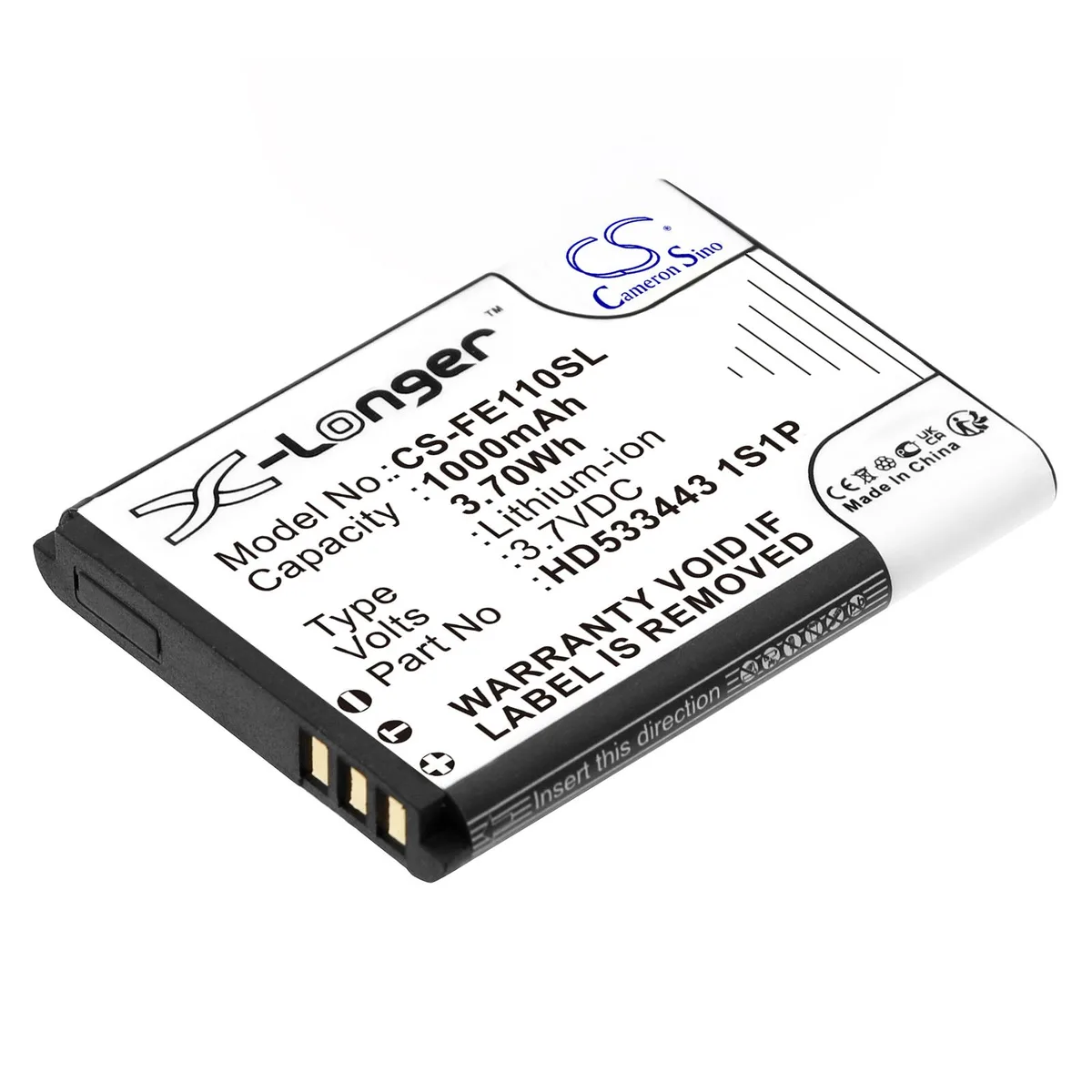 Cameron &amp; Co Cameron &amp; Co standard battery 3.7 V 1000 mAh 46.20 x 34.14 x 5.68 mm black — product photo