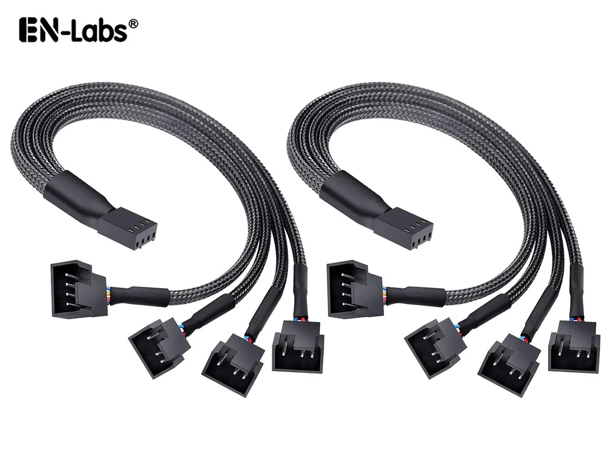 EN-Labs EN-Labs 4-Pin PWM Fan Splitter Cable 1 to 4 10 inch 2 Pack — product photo