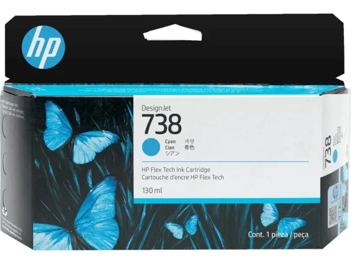 HP HP 498N5A 738 130-ml cyan printer ribbon — product photo