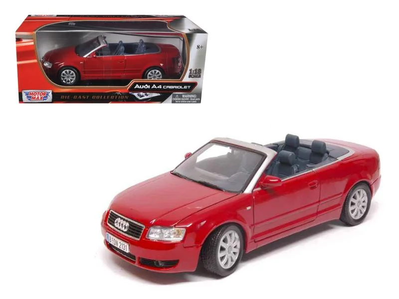 MOTORMAX MOTORMAX Audi A4 Red Convertible 1/18 Diecast Hobby Collectible — product photo