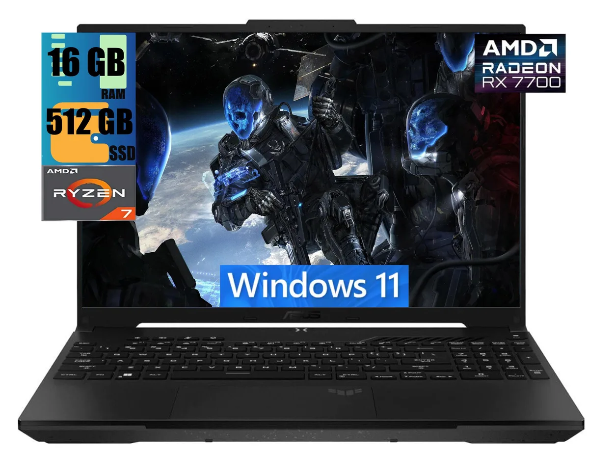 ASUS ASUS TUF Gaming A16 gaming laptop Ryzen 7 7735HS RX 7700S 8GB 16GB 512GB 165Hz — product photo