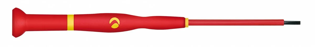 Knipex insulated slotted screwdriver matte chrome finish black oxide tip cushion handle