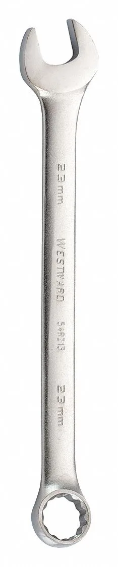 Westward 23 mm combination wrench satin finish offset head