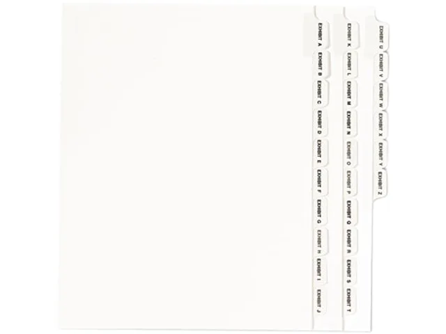 Avery Avery 1370 Exhibit A-Z Side Tab Dividers 11 x 8 1/2 Set — product photo