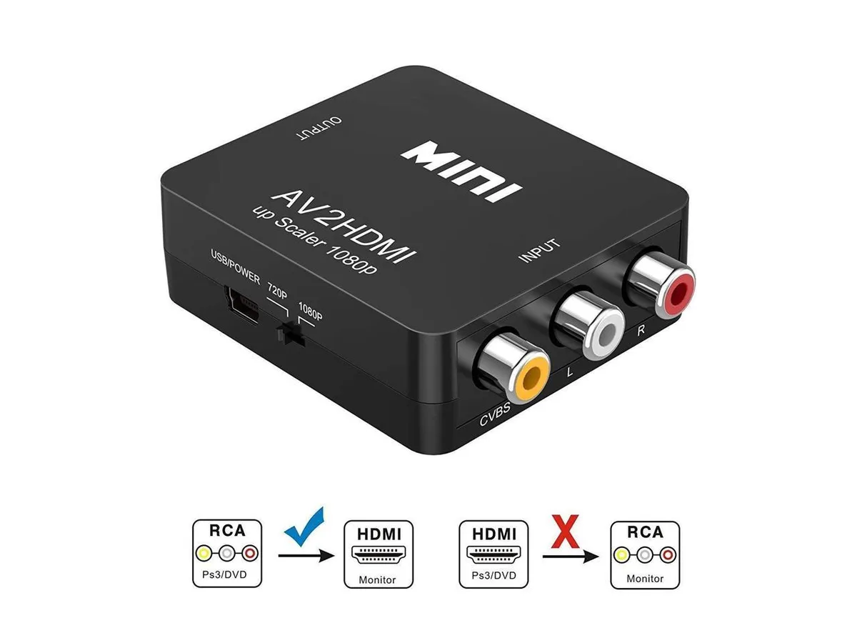 Werleo Werleo RCA Composite CVBS AV to HDMI Audio Video Converter 1080p 60Hz Black — product photo