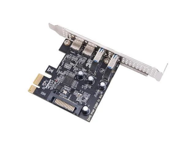 LORDWORLD LORDWORLD USB 3.1 Gen1 5Gbps Dual Type-A &amp; Type-C PCIe Data Adapter uPD720201 Low Profile Bracket — product photo