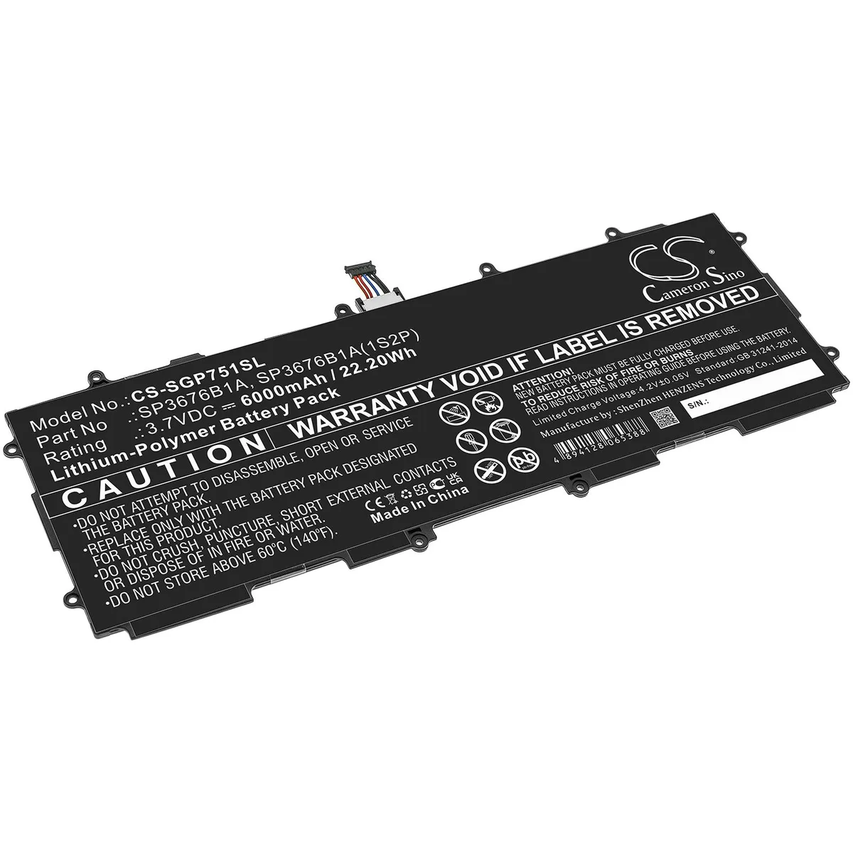Cameron &amp; Co Cameron &amp; Co DS-CS-SGP751SL Li-Polymer battery 6000mAh 3.7V 22.20Wh black — product photo